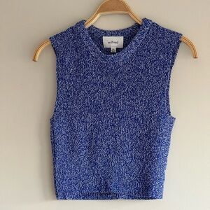 2/$25💙Aritzia Wilfred Blue and White Knit Cropped Tank Top